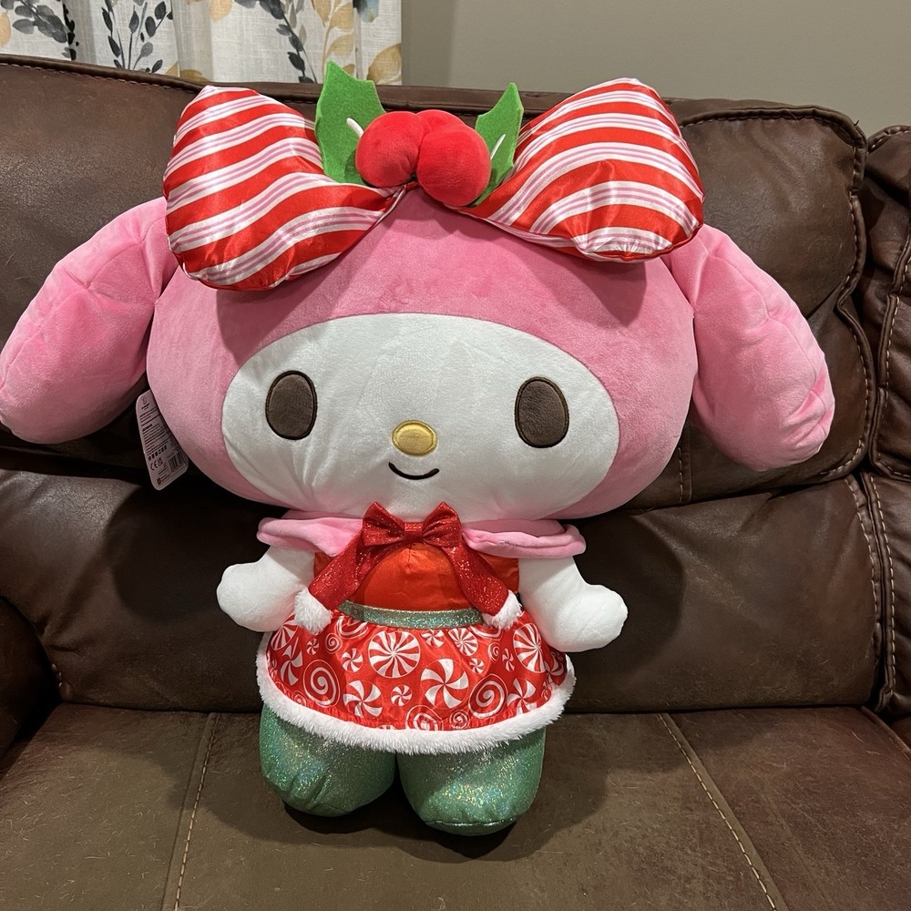 Hello Kitty Sanrio My Melody Christmas Holiday Mistletoe Jumbo Large Plush 24"